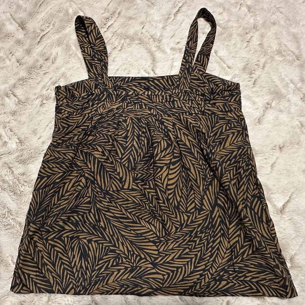 Banana Republic Tropical Leaf Pleated Patterned Blouse - Picture 9 of 9